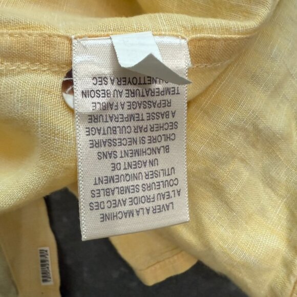 Tommy Bahama Yellow 100% Linen Long Sleeve Button-Up Shirt - Size XL - Picture 10 of 12